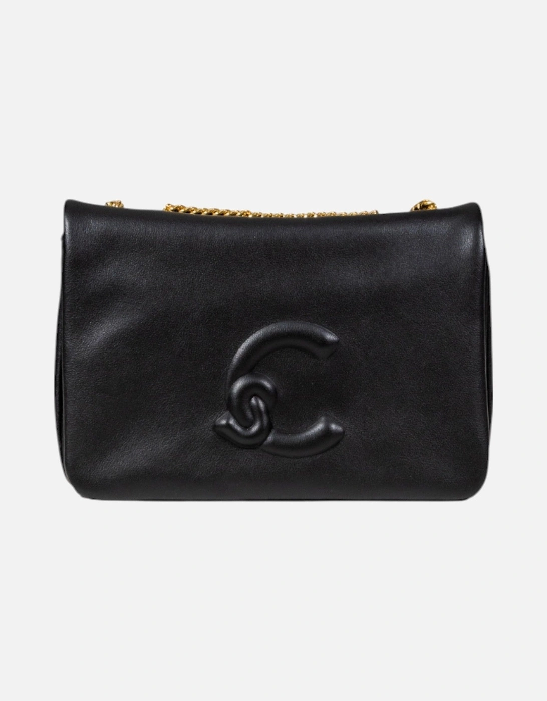 Leather Shoulder Bag with Button Fastening
