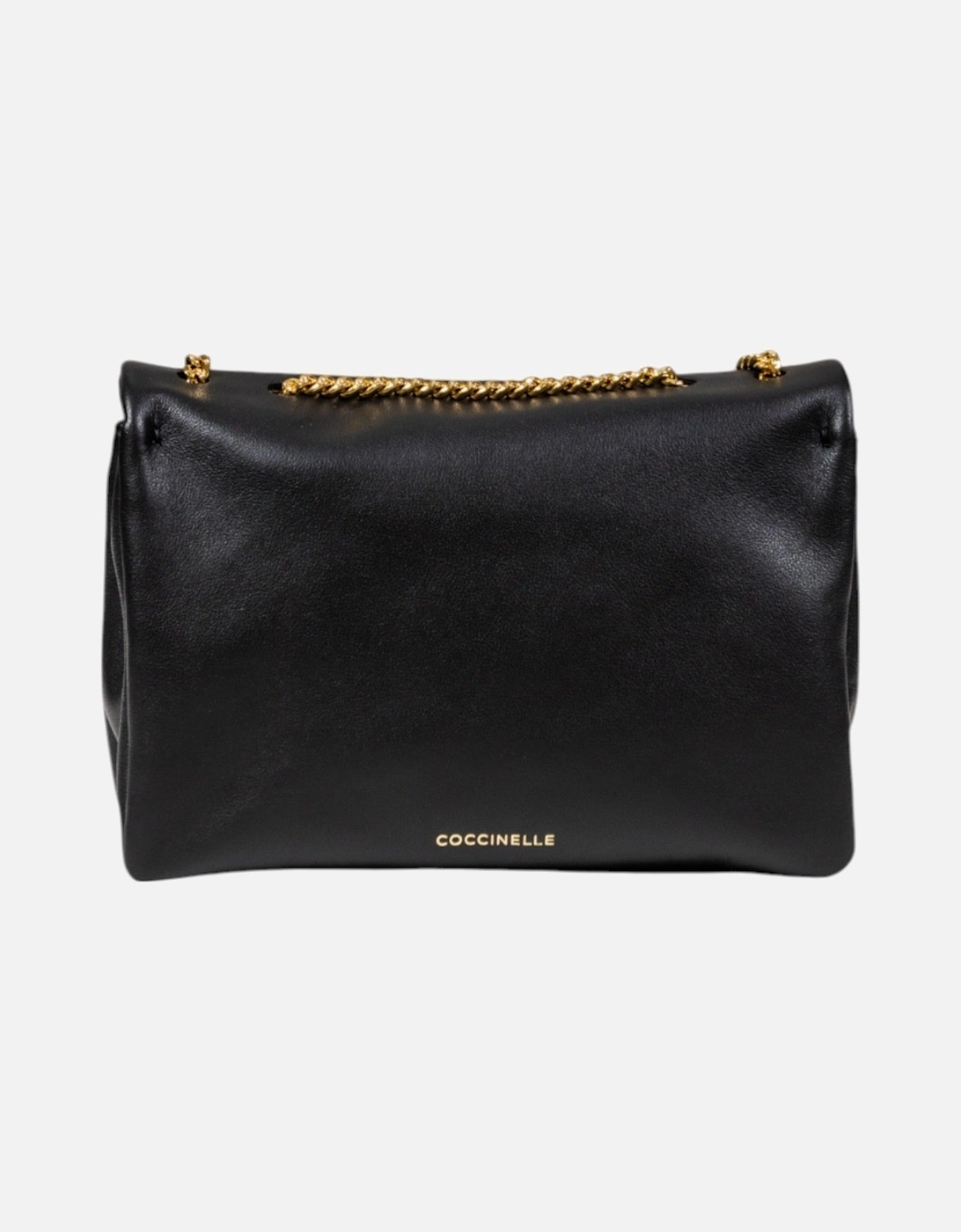 Leather Shoulder Bag with Button Fastening