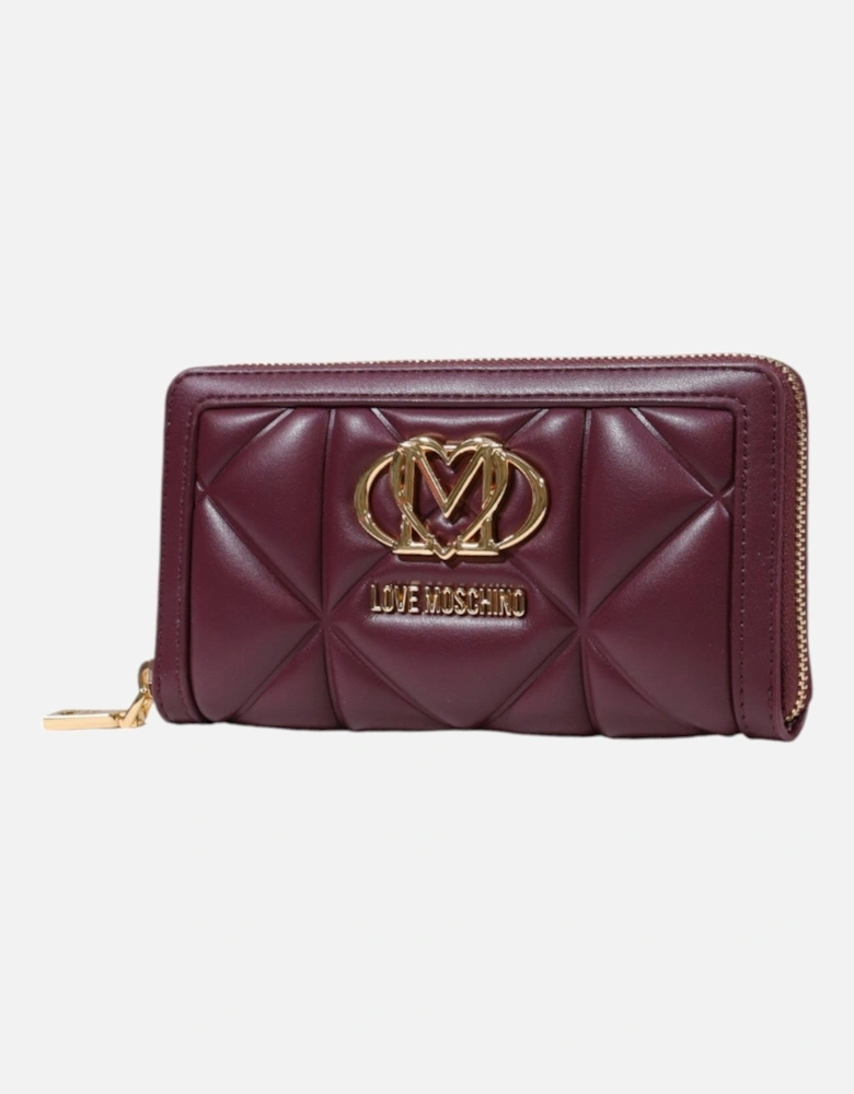 Zip-Around Faux Leather Wallet with Compartments