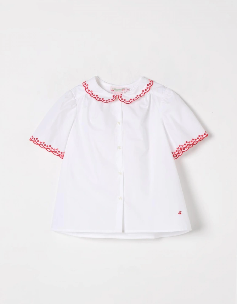Embroidered Peter Pan Collar Blouse