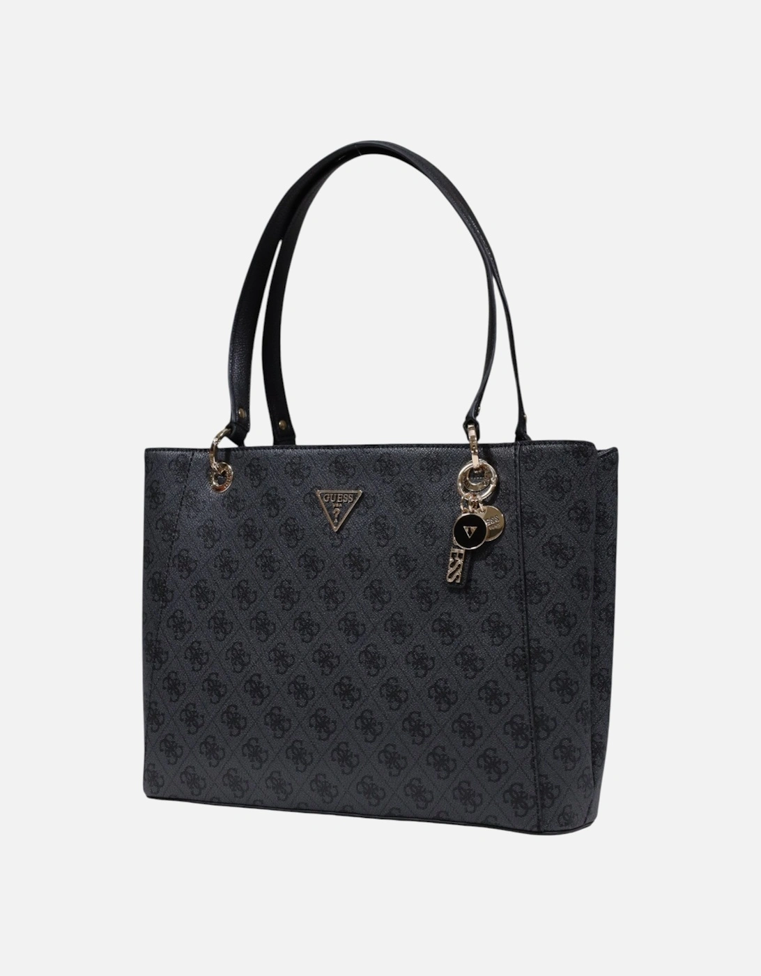 Print Handbag with Zip Fastening and Inside Pockets