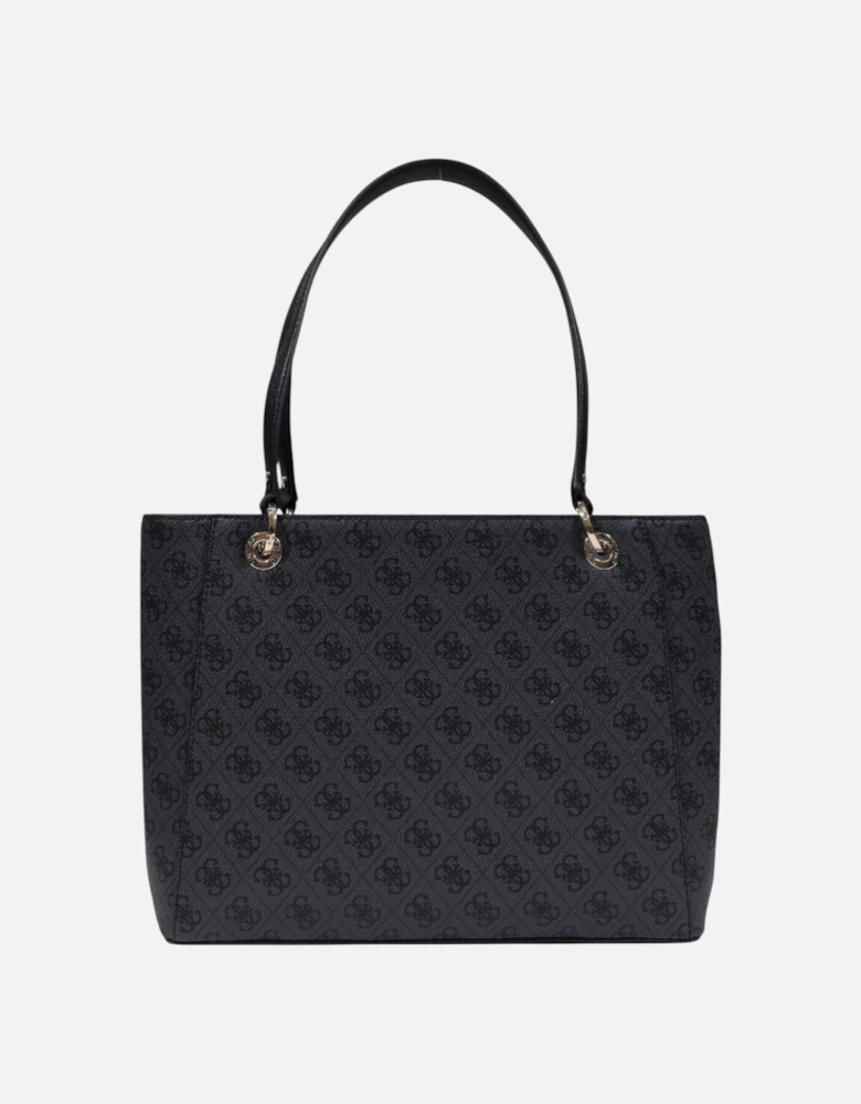Print Handbag with Zip Fastening and Inside Pockets