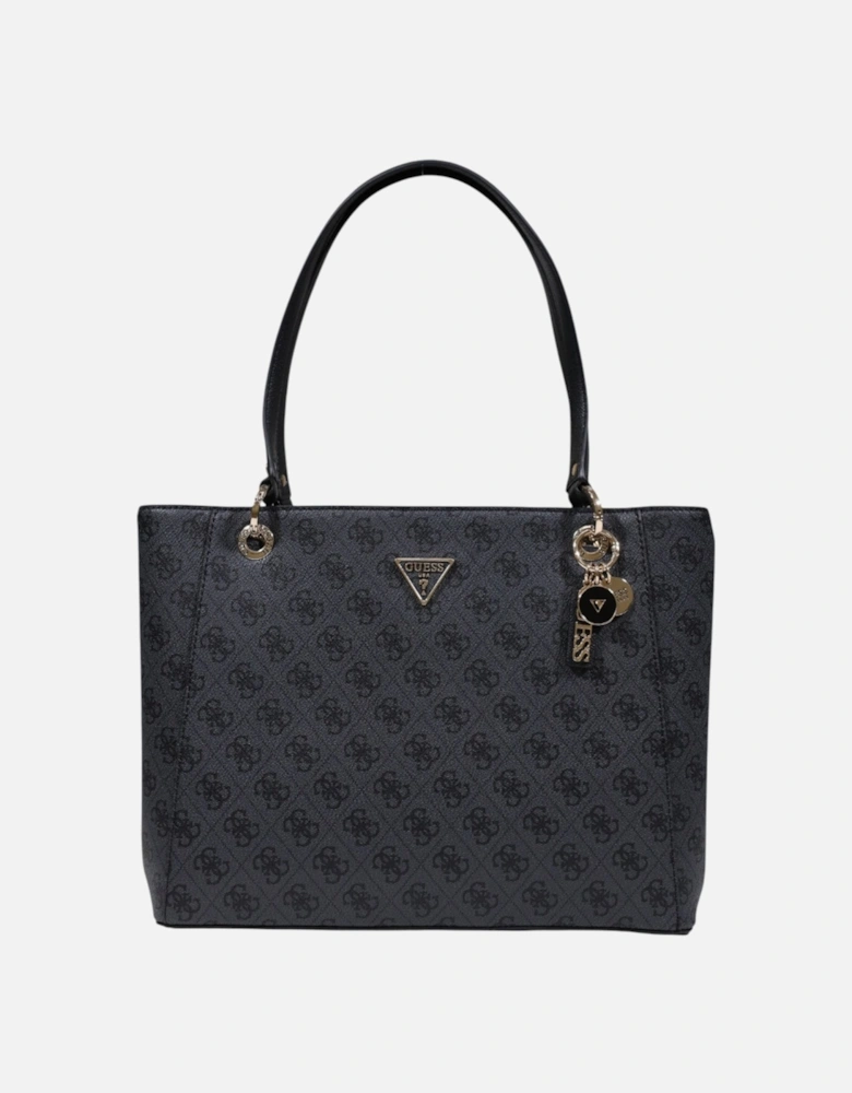 Print Handbag with Zip Fastening and Inside Pockets