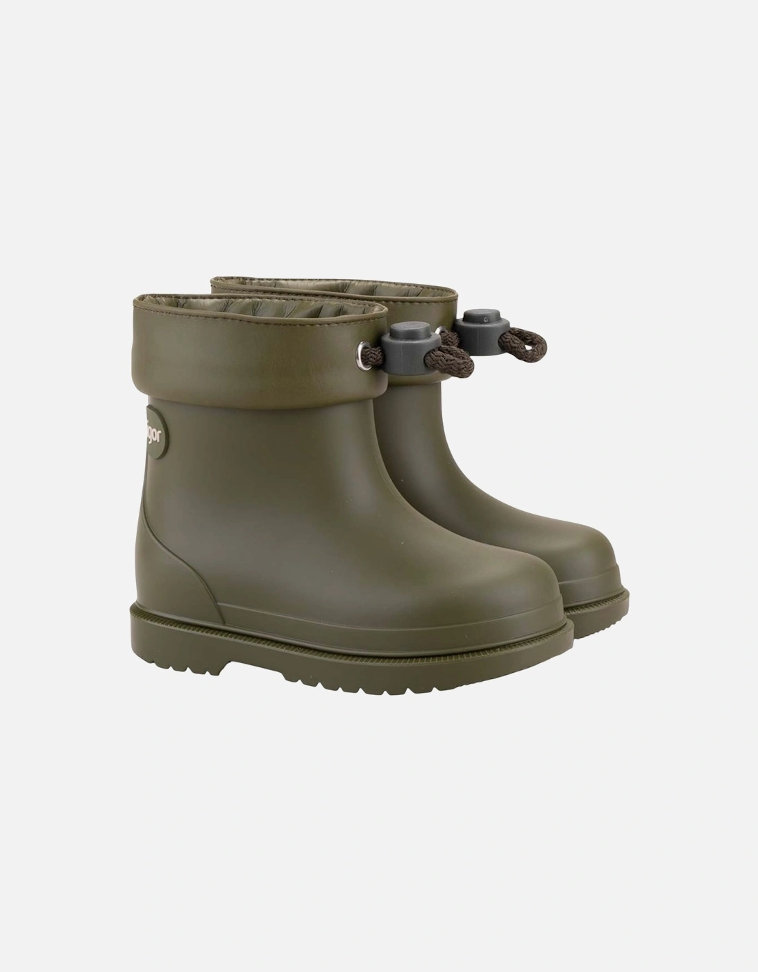 Boys Khaki Green Rain Boots, 6 of 5