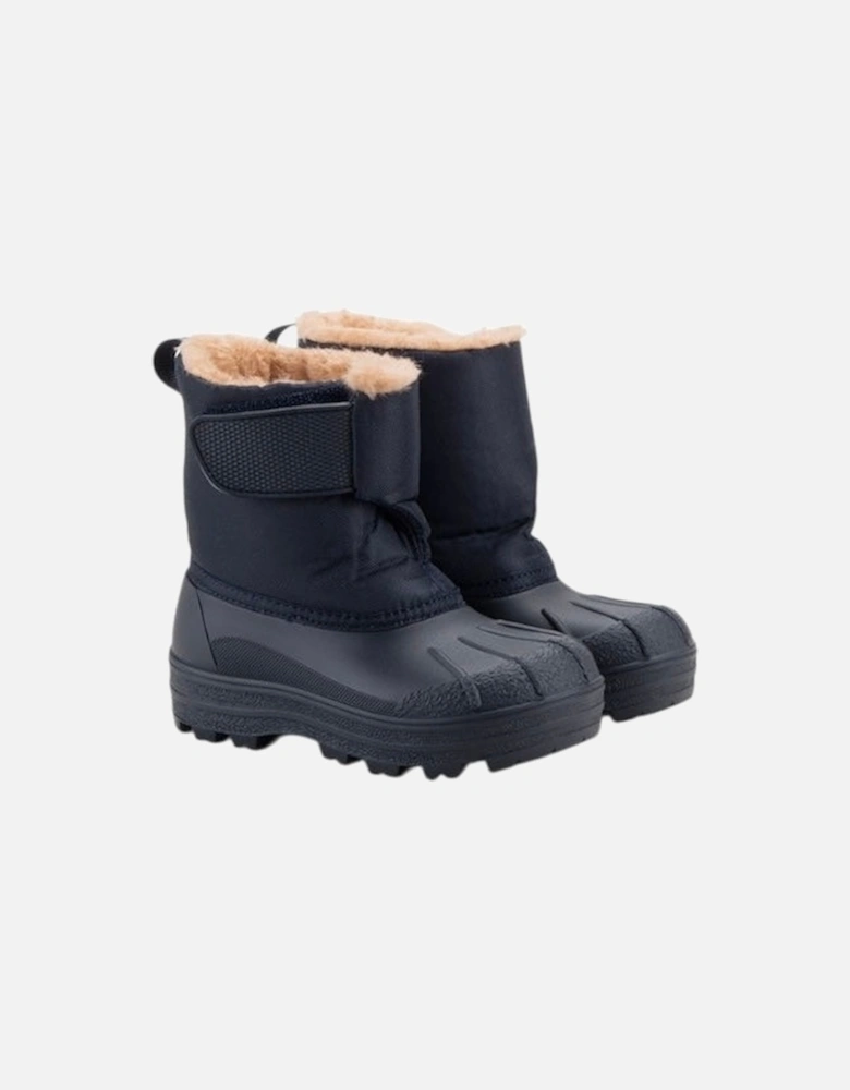 Boys Navy Velcro Strap Snow Boots