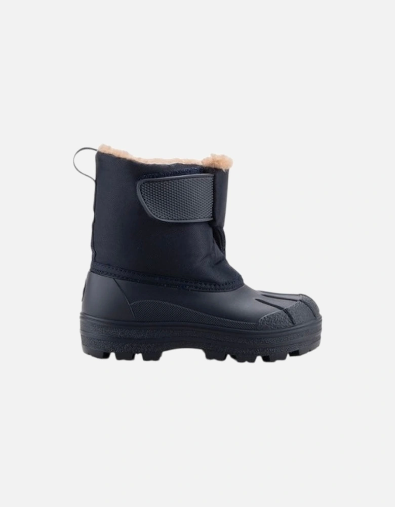 Boys Navy Velcro Strap Snow Boots