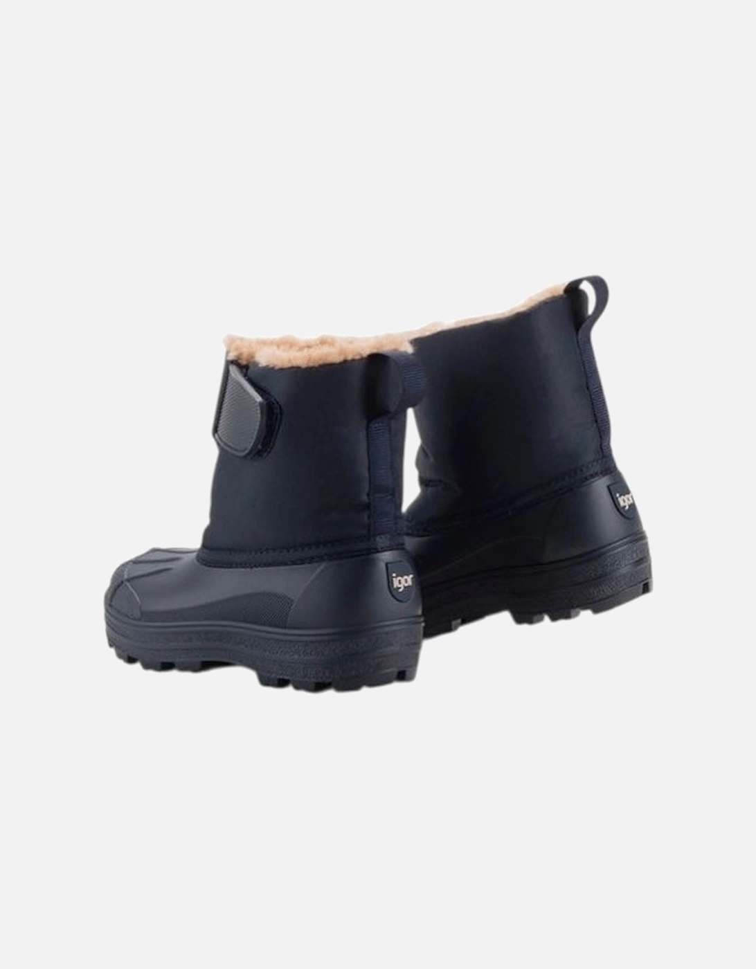 Boys Navy Velcro Strap Snow Boots