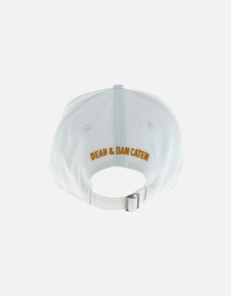 Icon Baseball Cap White Embroidered