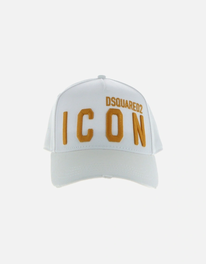 Icon Baseball Cap White Embroidered