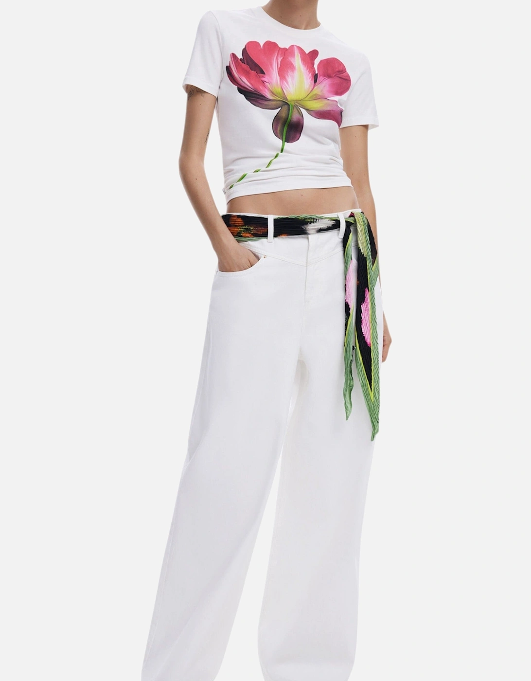 Floral Pleated Scarf