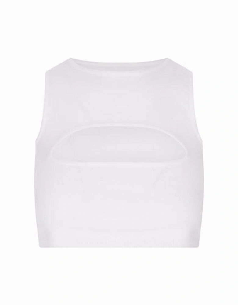 Cutout Detail Ribbed Sleeveless Top