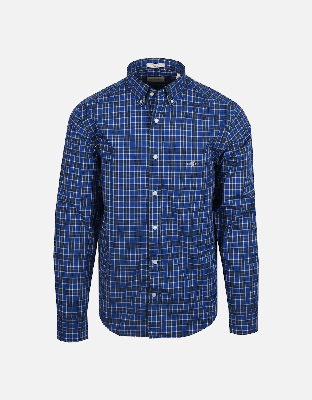 Reg Classic Poplin Check Shirt College Blue, 4 of 3