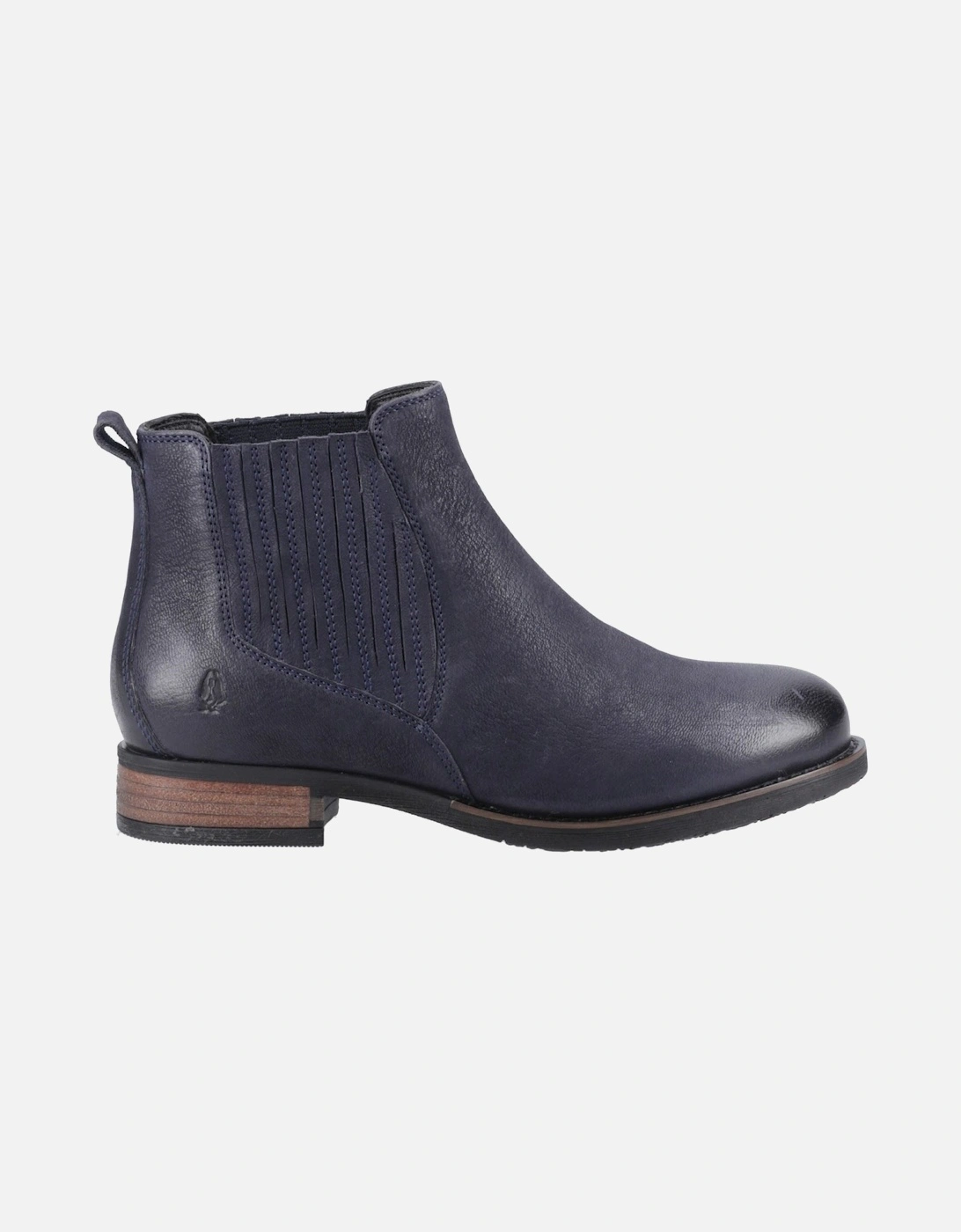 Edith Leather Women's Navy Flat Chelsea Boots