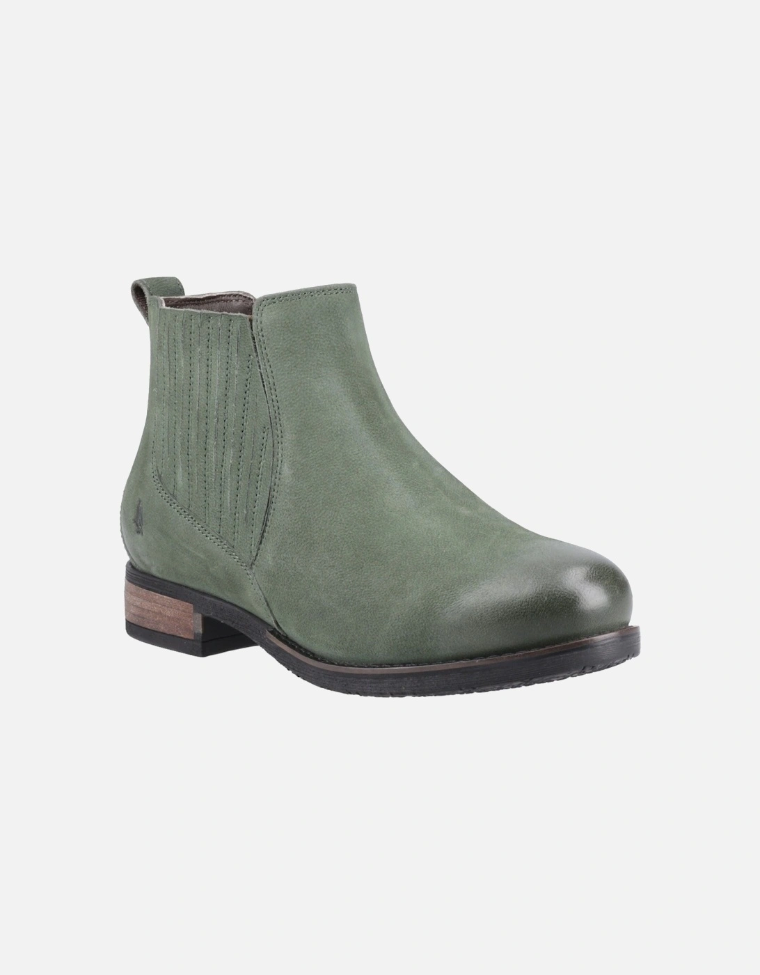 Edith Leather Women's Green Flat Chelsea Boots, 6 of 5