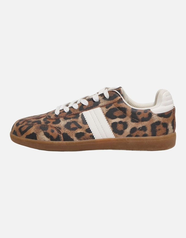 Amber Synthetic Women's Sand/Leopard Trainers