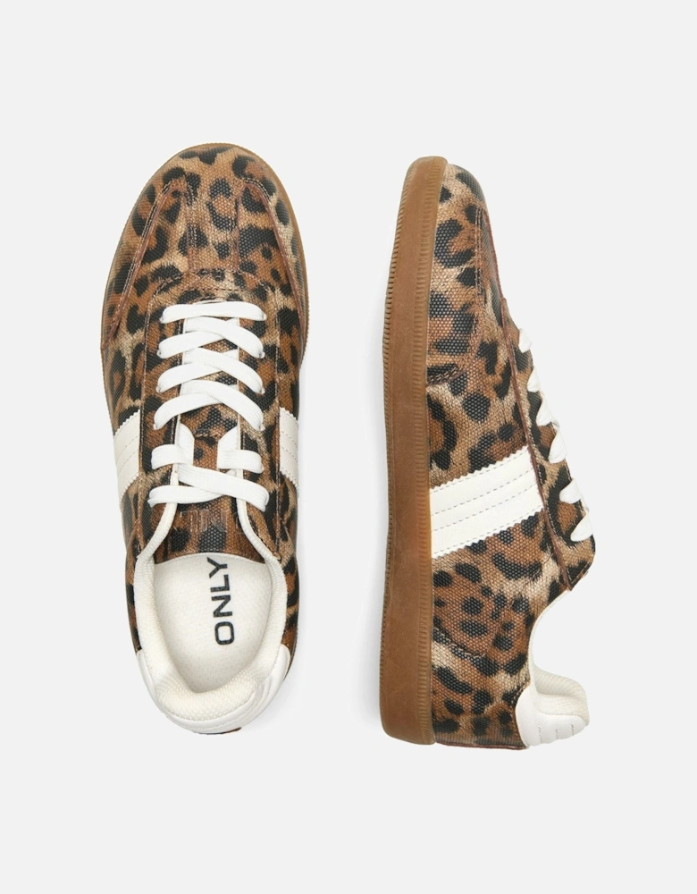 Amber Synthetic Women's Sand/Leopard Trainers