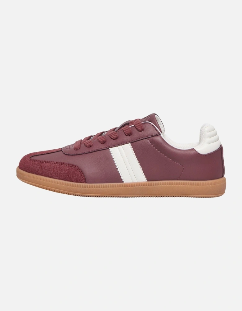 Amber Synthetic Women's Burgundy/Cream Trainers