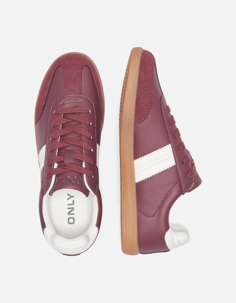 Amber Synthetic Women's Burgundy/Cream Trainers