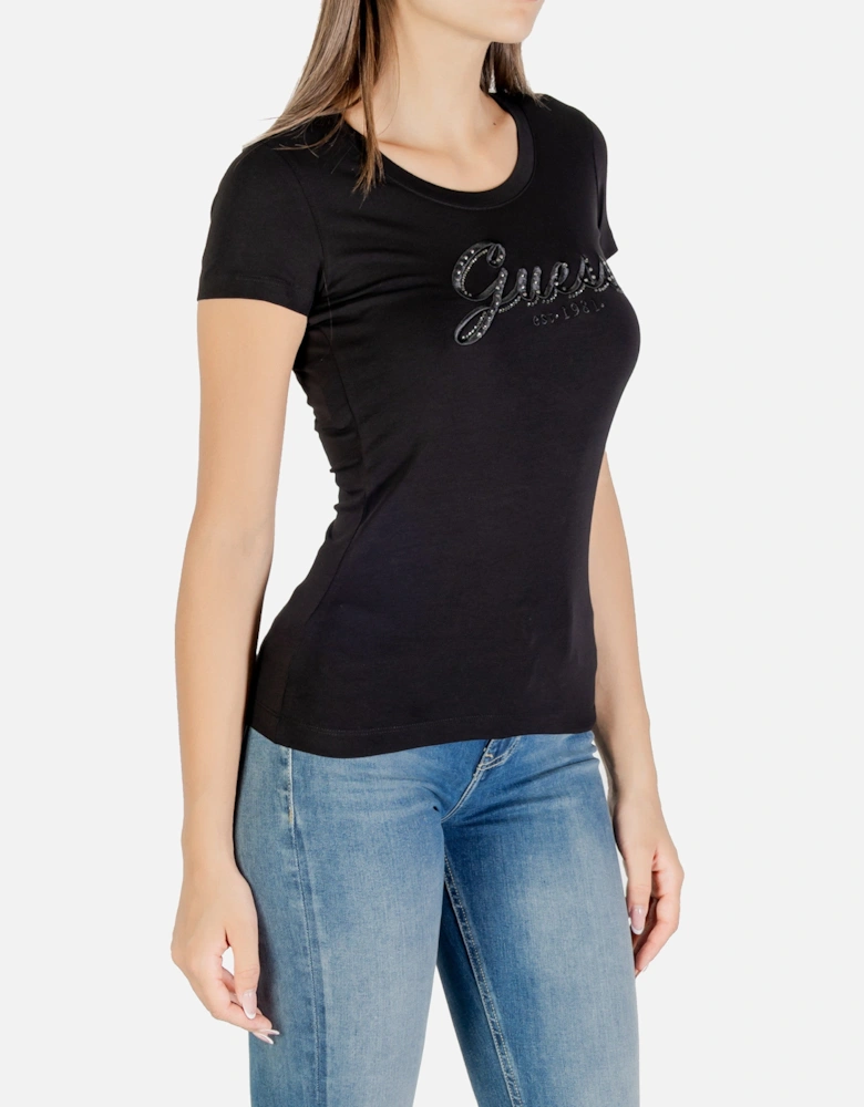 Rhinestone Print Short Sleeve T-shirt