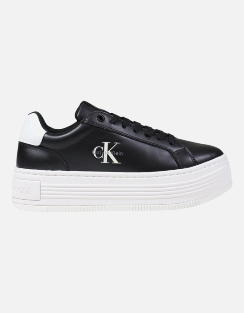 Platform Leather Lace-Up Sneakers