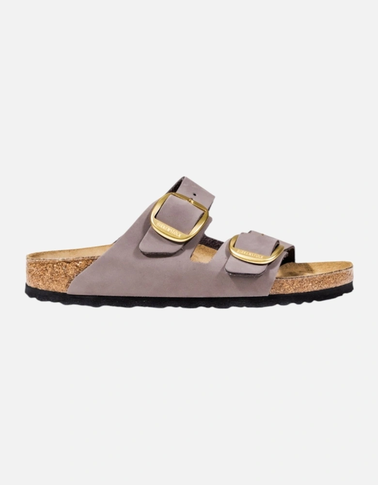 Leather Buckle Slippers with Rubber Sole