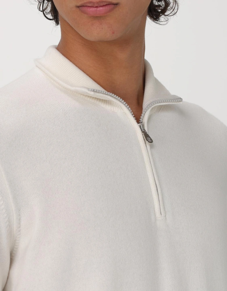 Comfortable Knitwear Top with Half Zip