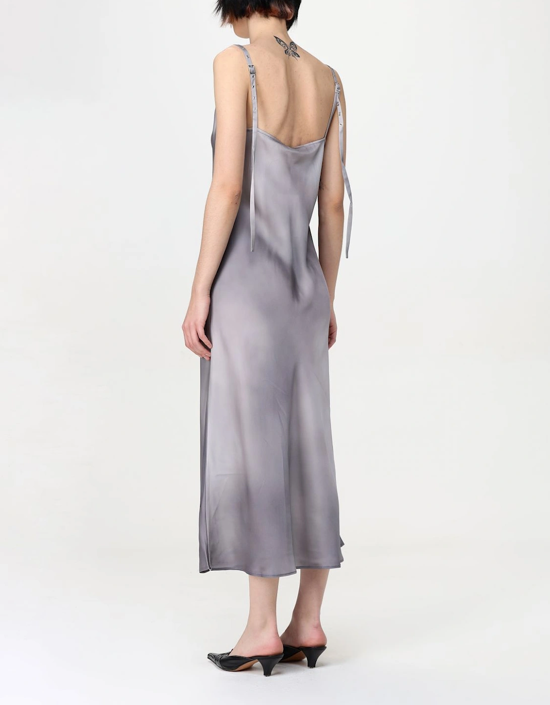 Silk Slip Dress Midi Relaxed Fit