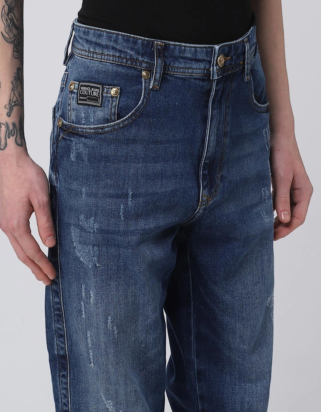Relaxed Fit Distressed Jeans