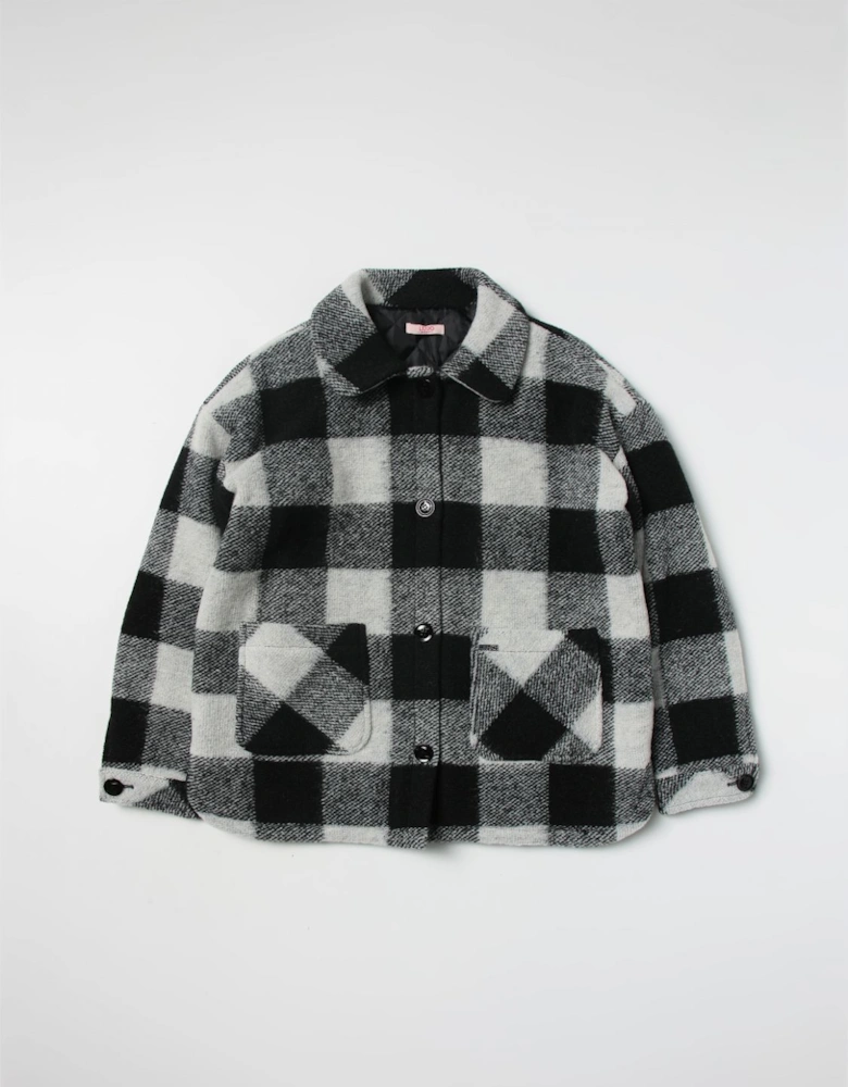 Check Wool Jacket Patch Pockets