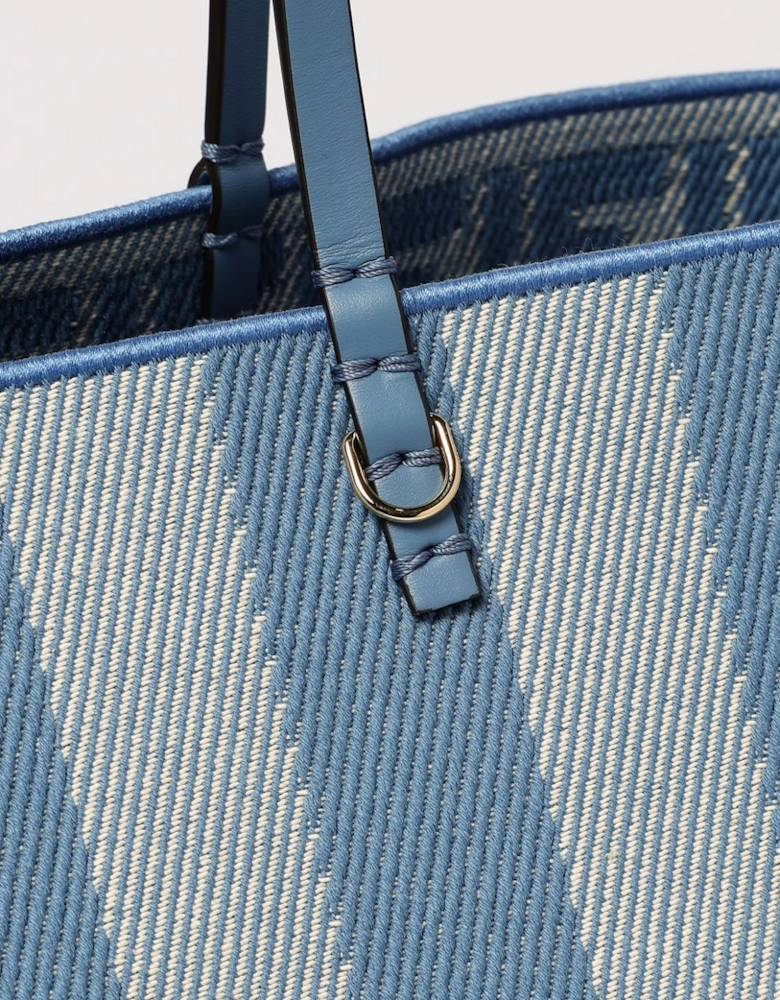 Tote Shoulder Bag with Gnawed Detailing