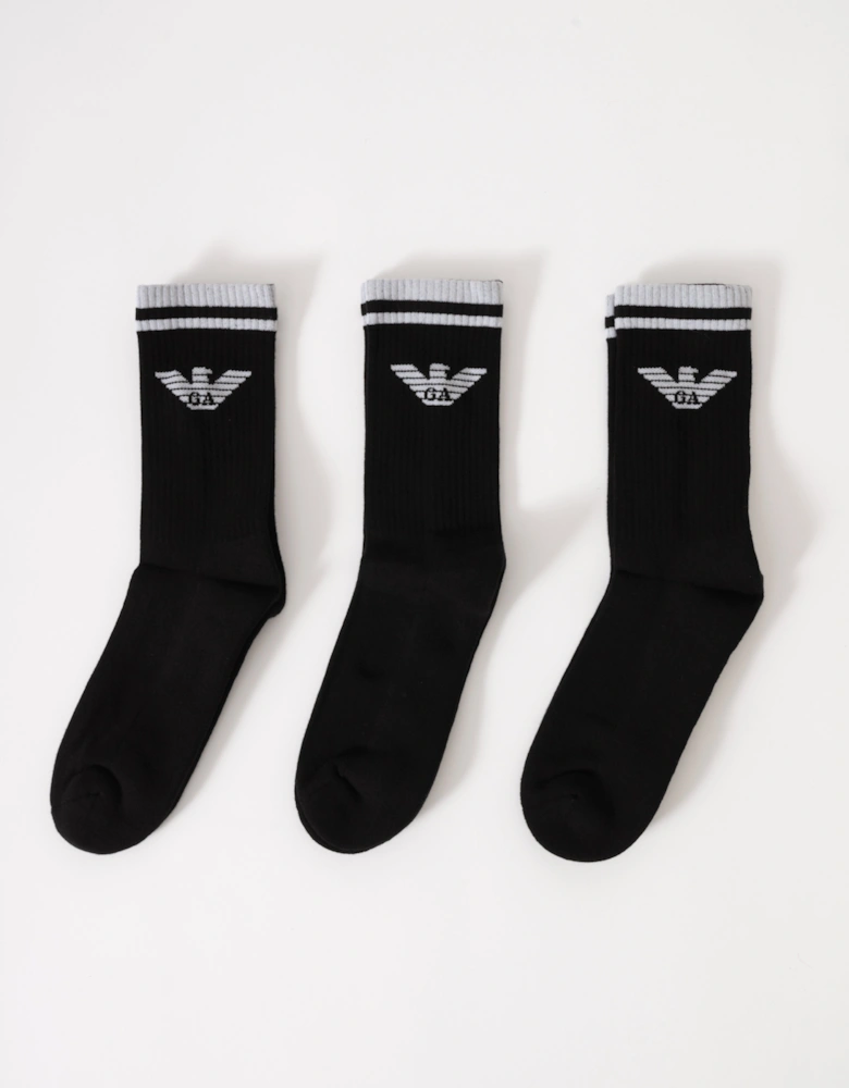 3-Pack Mens Socks EM000554-AF18145 Black/Black/Black MC061