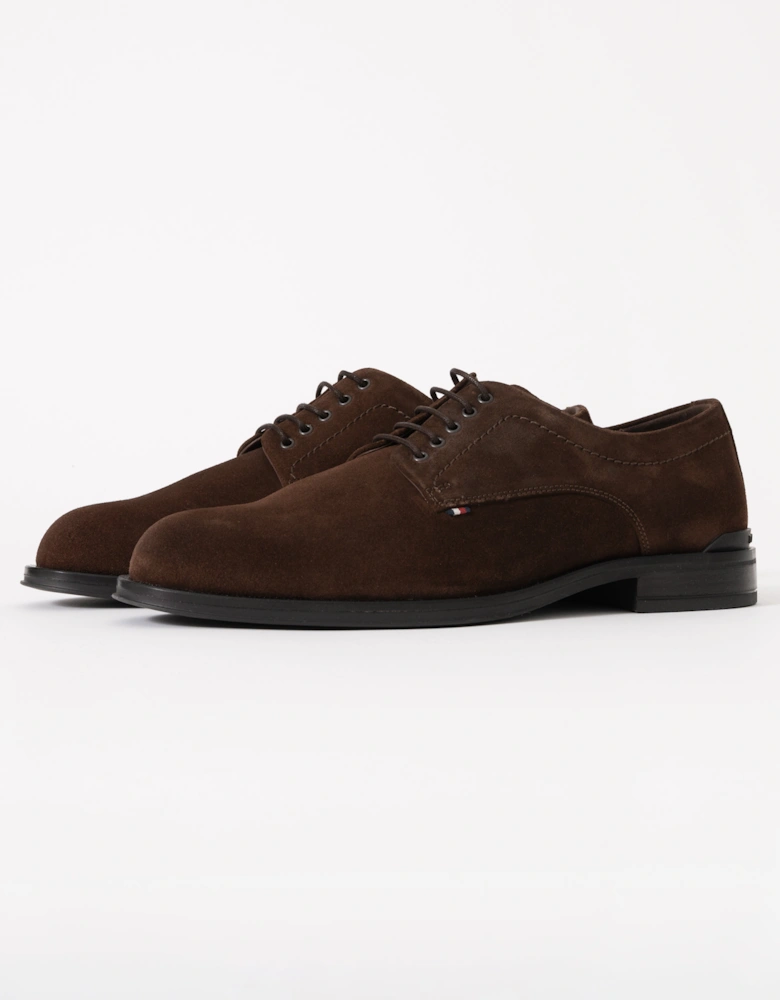 Corporate Hilfiger Mens Suede Derby Shoes - Cocoa