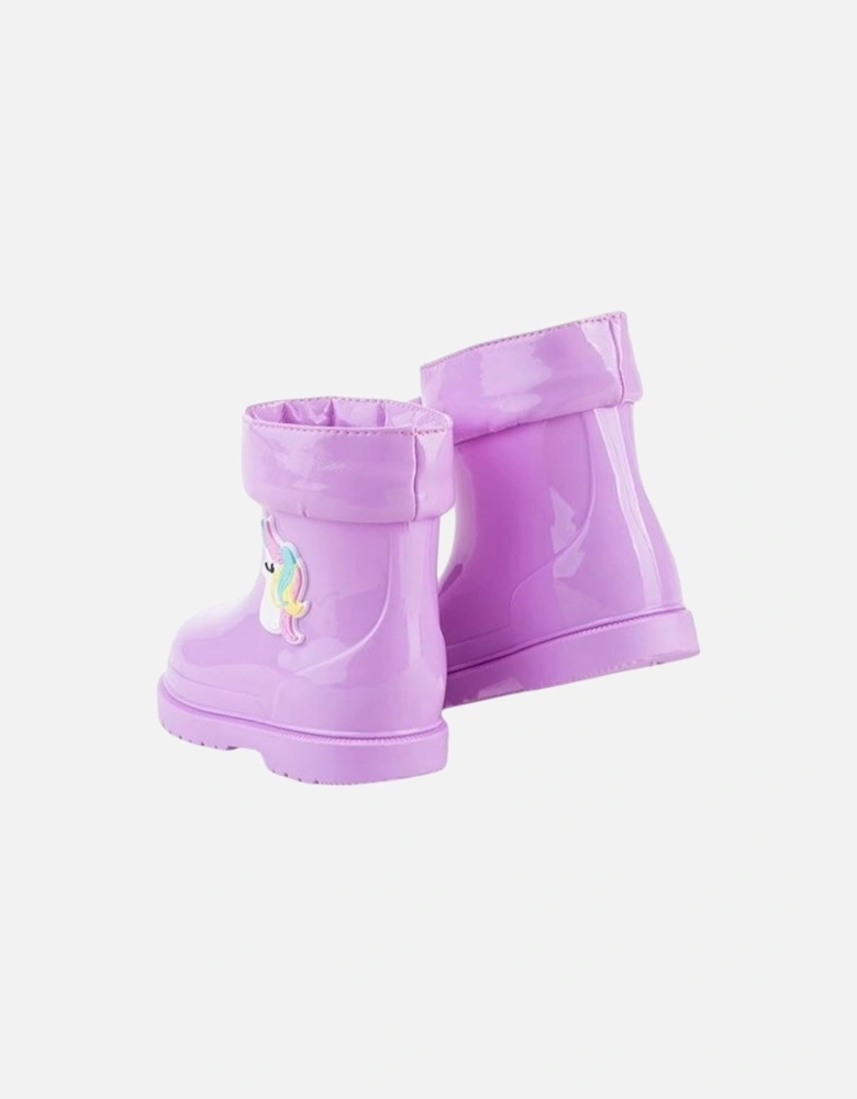 Girls Lilac Unicorn Rain Boots