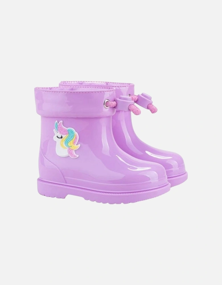 Girls Lilac Unicorn Rain Boots
