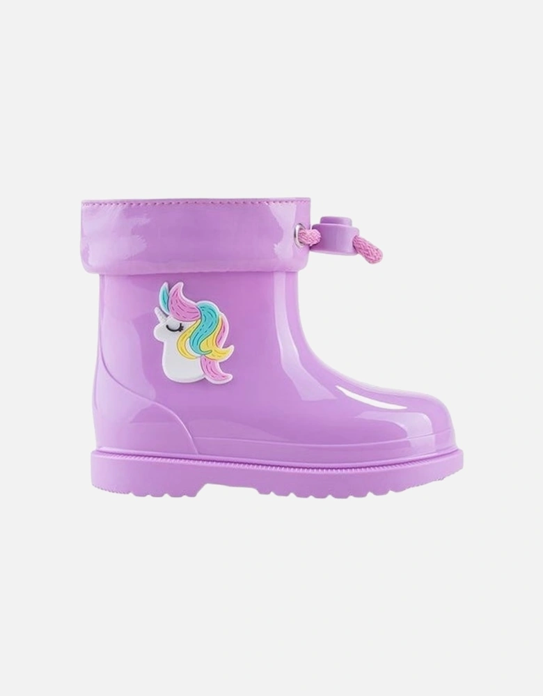 Girls Lilac Unicorn Rain Boots