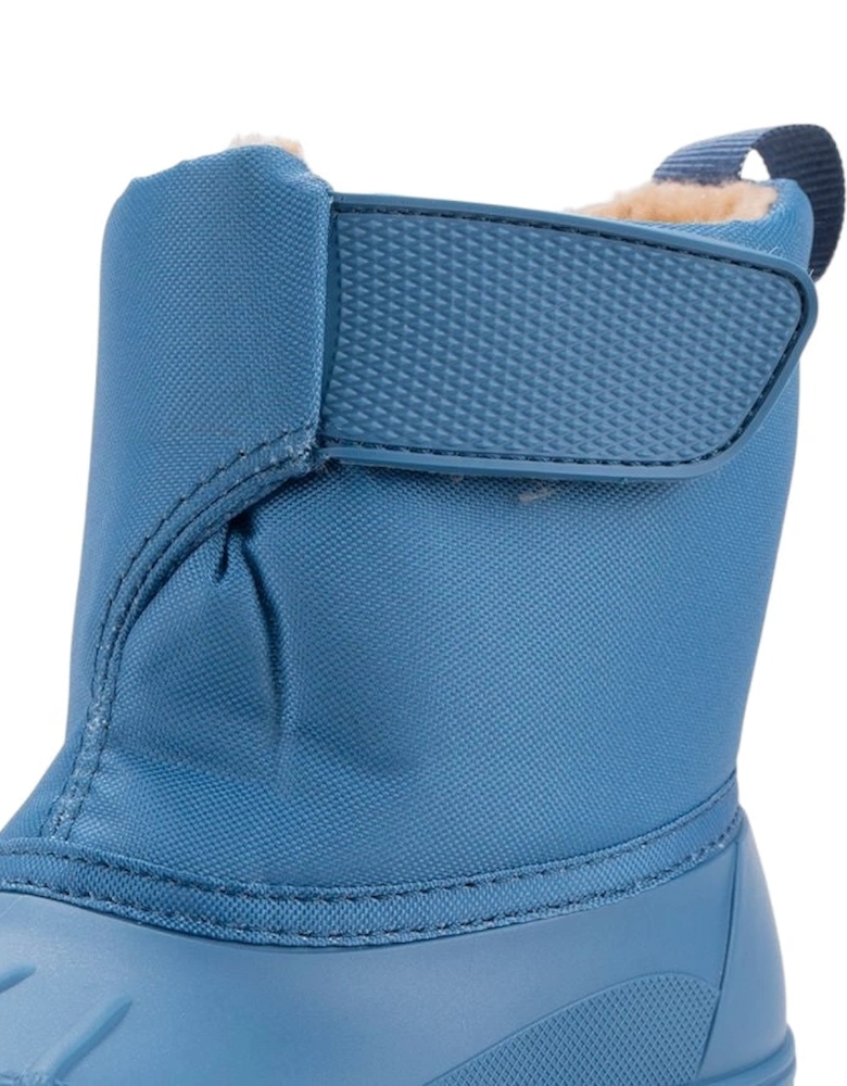 Boys Blue Velcro Strap Snow Boots