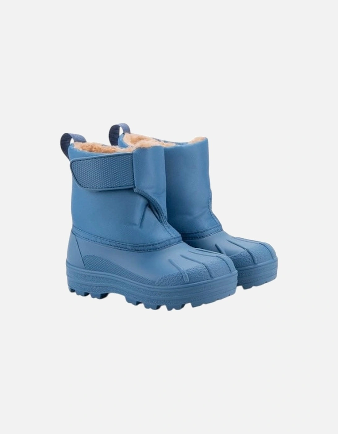Boys Blue Velcro Strap Snow Boots, 5 of 4