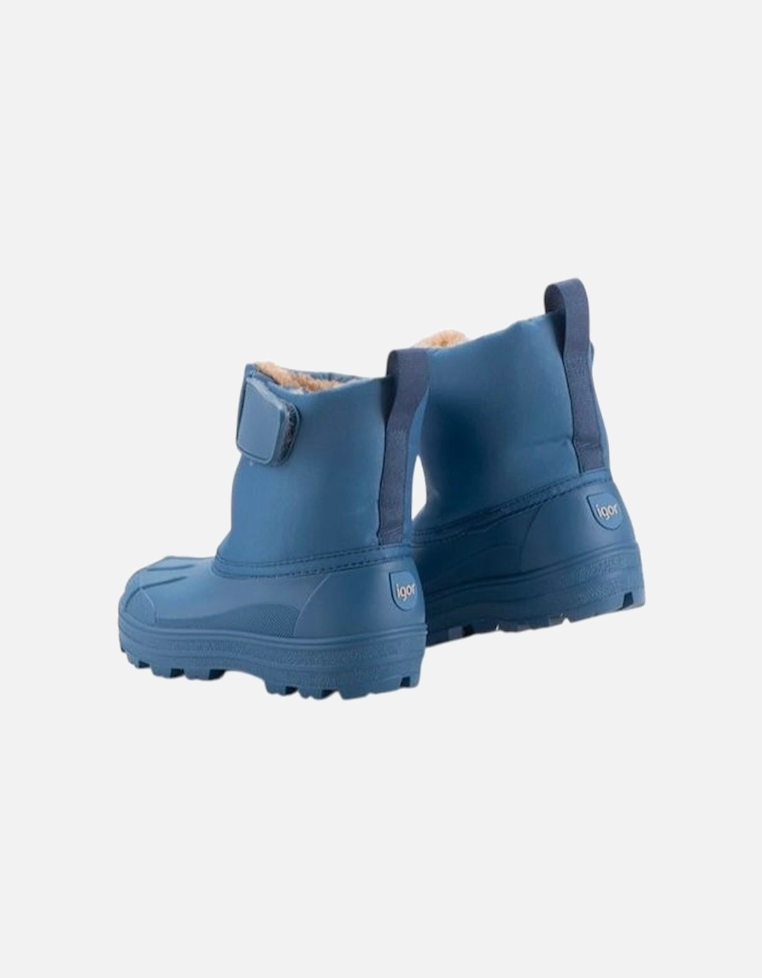 Boys Blue Velcro Strap Snow Boots