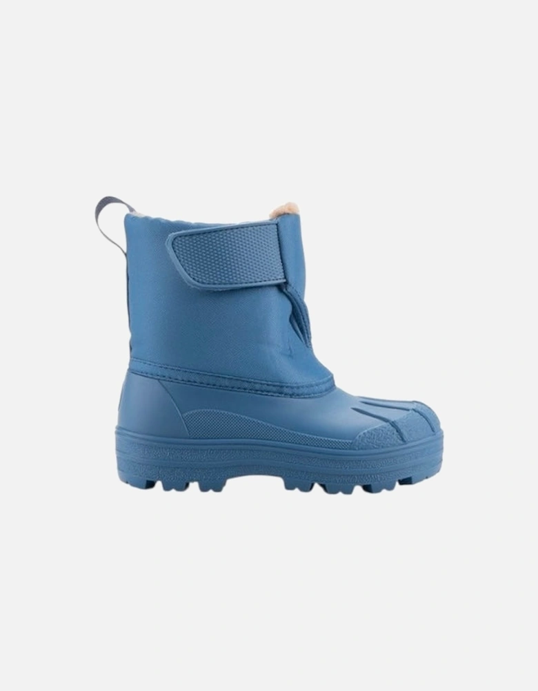 Boys Blue Velcro Strap Snow Boots