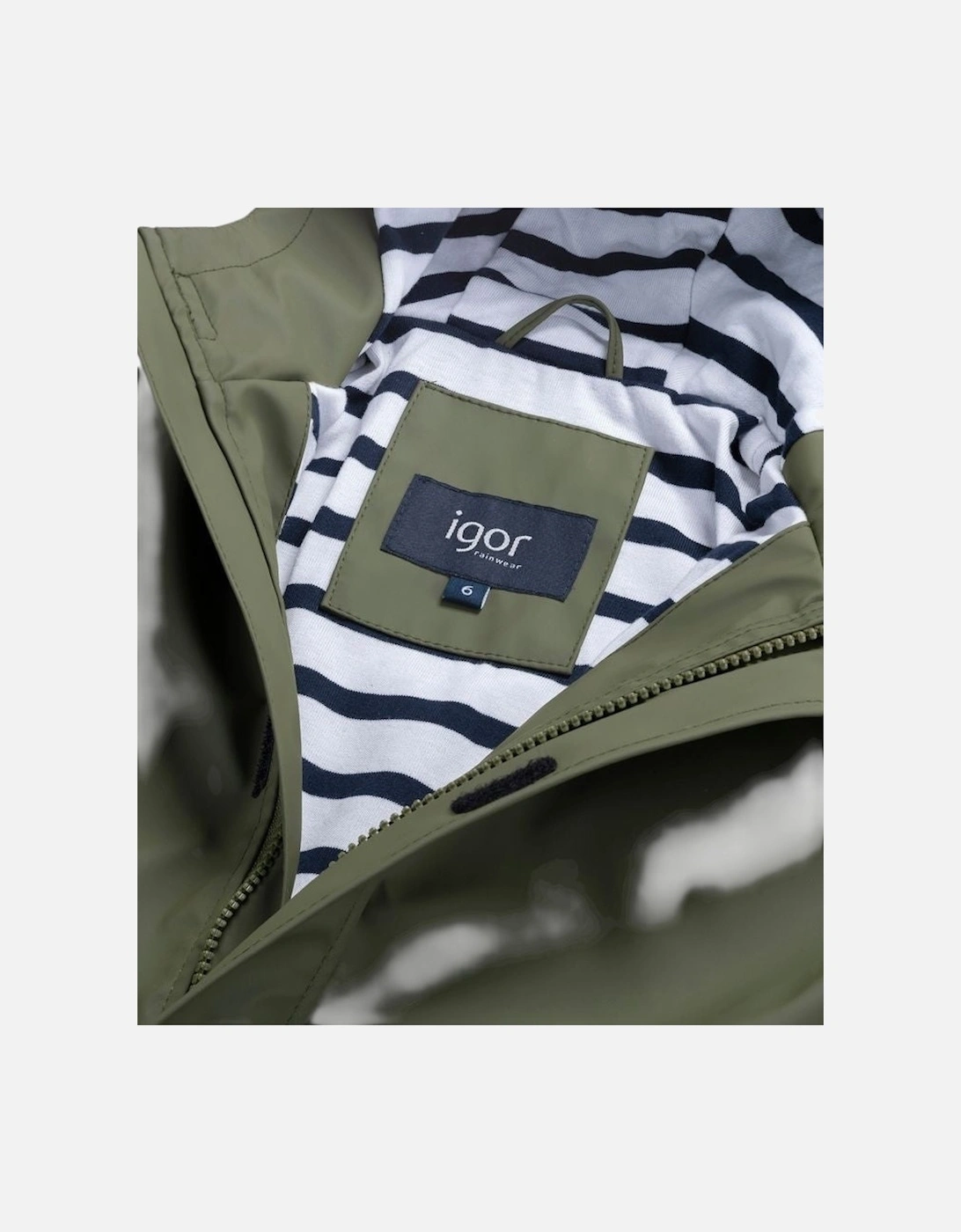 Boys Khaki Green Rain Coat