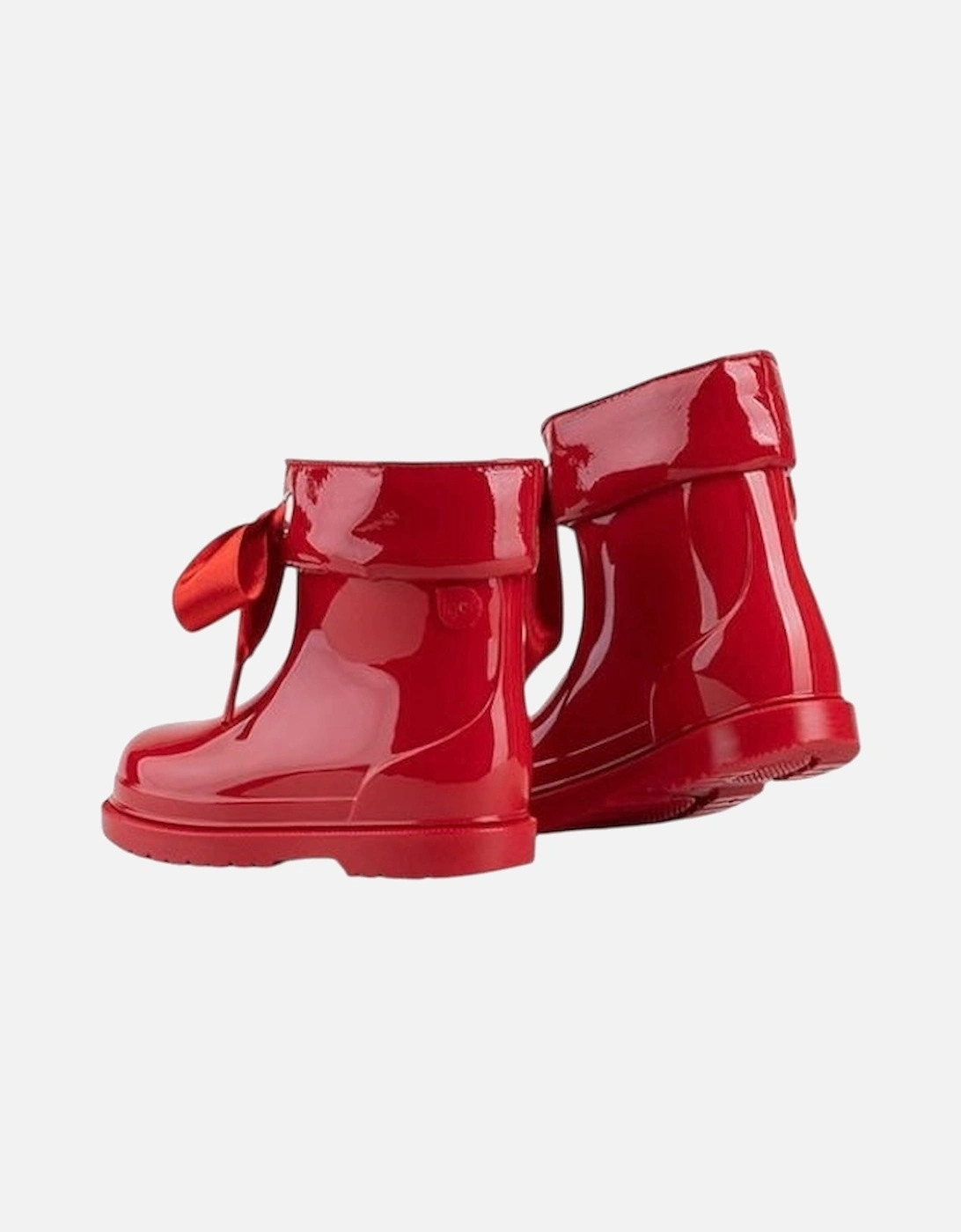 Girls Red Ribbon Rain Boots