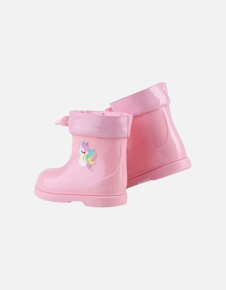 Girls Pink Unicorn Rain Boots