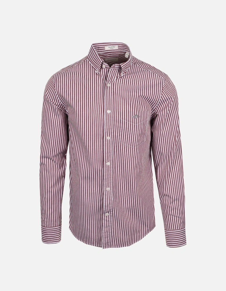 Reg Poplin Stripe Shirt Plumped Red