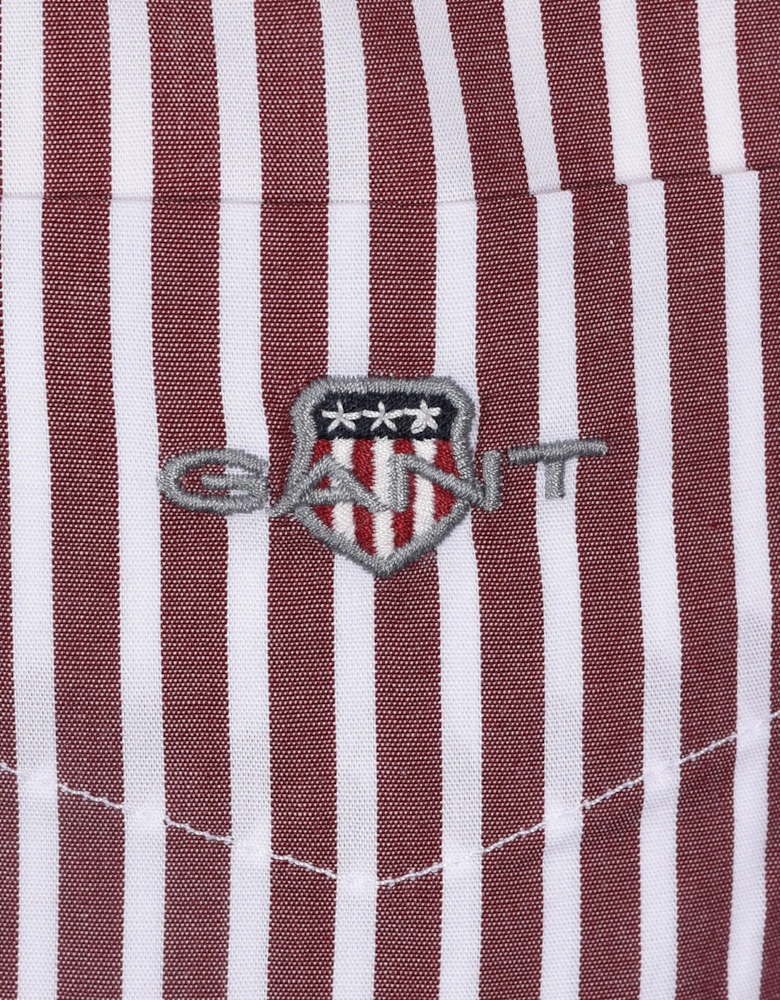 Reg Poplin Stripe Shirt Plumped Red
