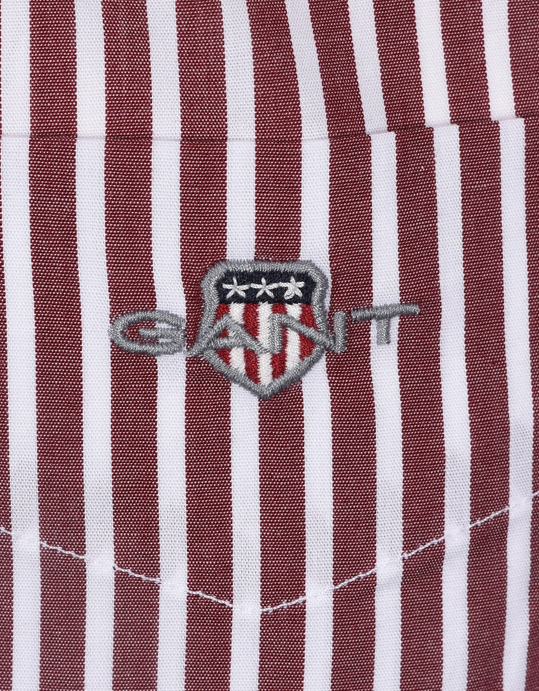 Reg Poplin Stripe Shirt Plumped Red