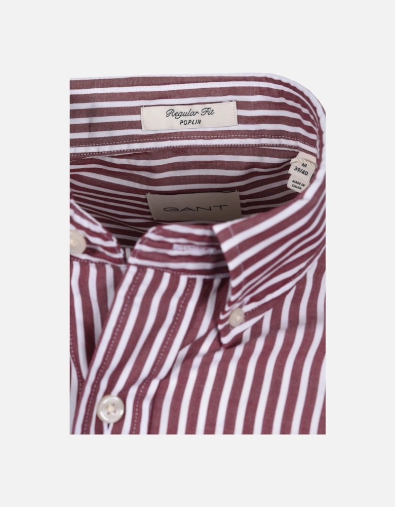 Reg Poplin Stripe Shirt Plumped Red