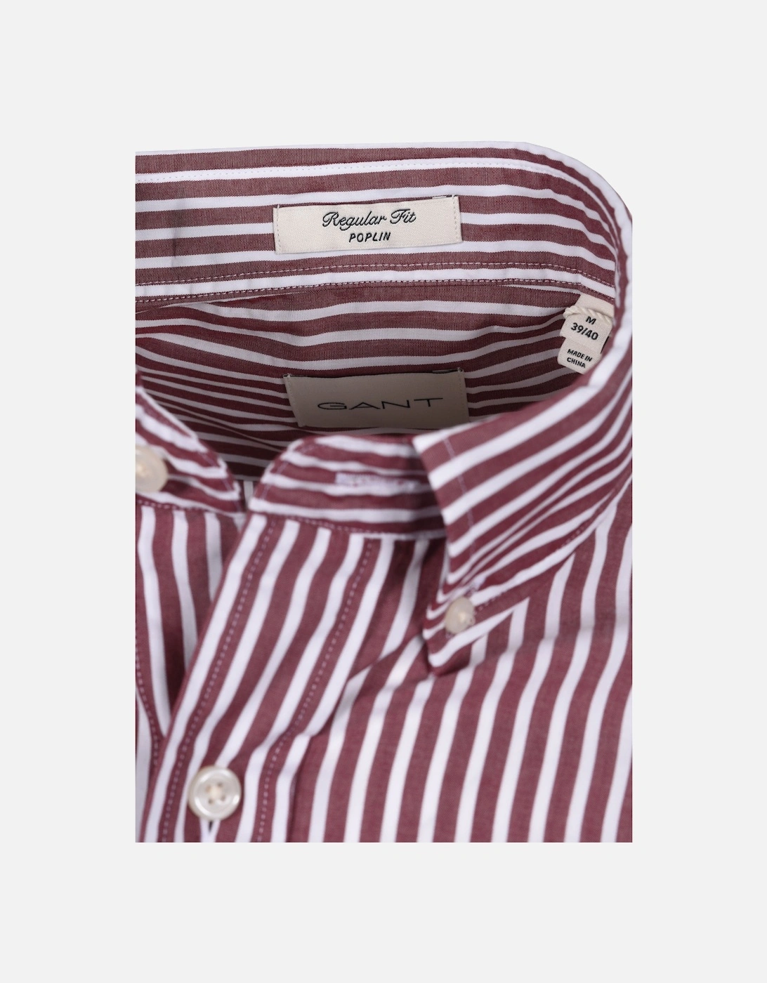 Reg Poplin Stripe Shirt Plumped Red