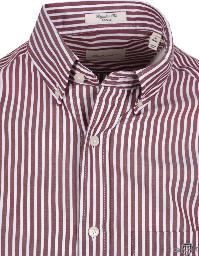 Reg Poplin Stripe Shirt Plumped Red