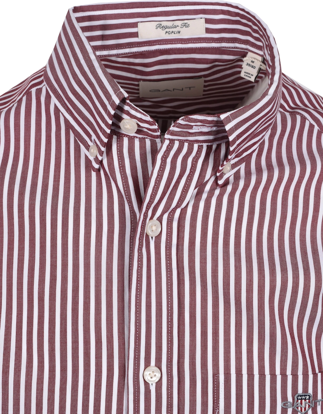 Reg Poplin Stripe Shirt Plumped Red