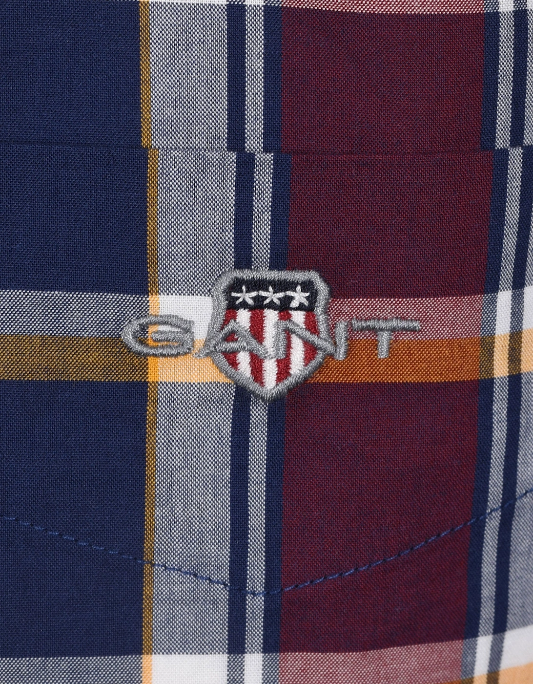 Reg Poplin Check Shirt Persian Blue